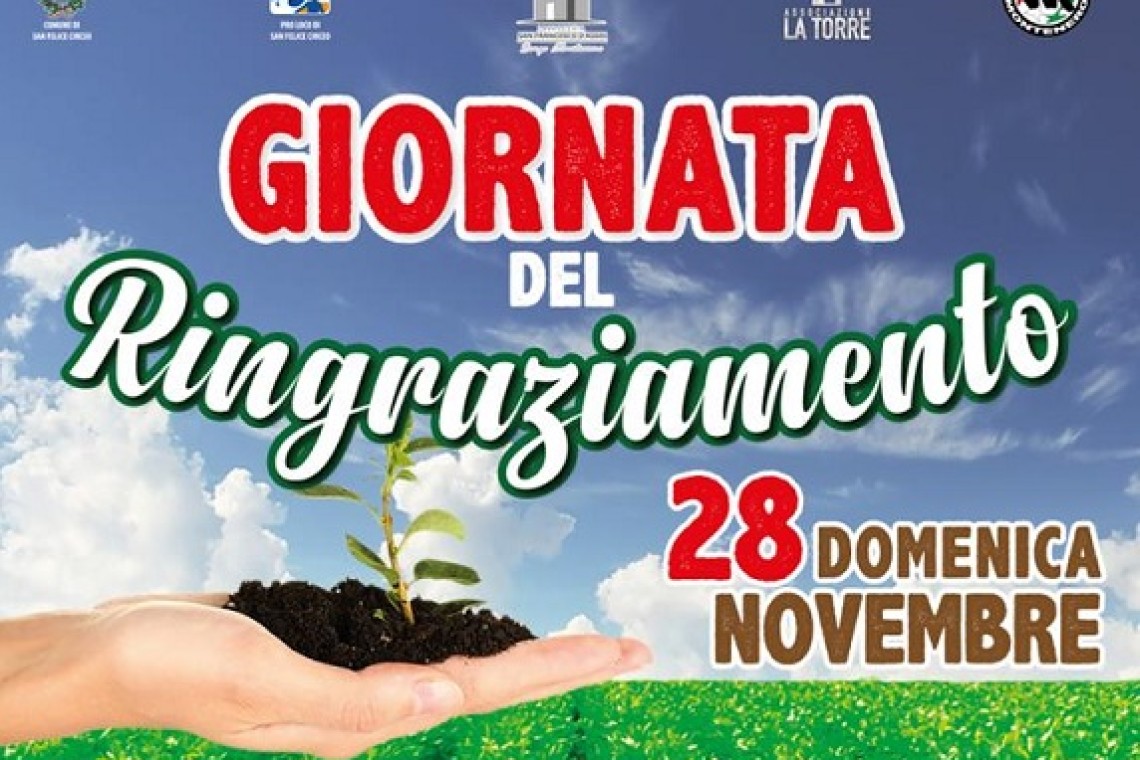 Domenica 28 Novembre si festeggia a Borgo Montenero la giornata del ringraziamento 